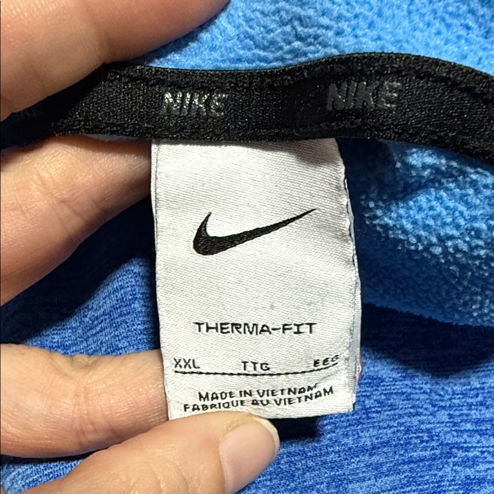 Nike Blue Heather Pullover Hoodie with White Swoosh - Picture 2 of 9